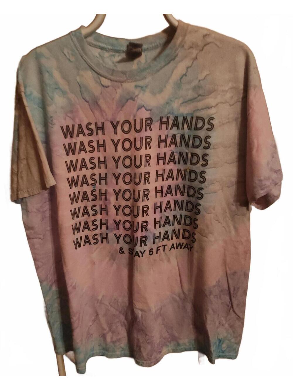 COVID t-shirt wash your hands and stay 6 ft away - size XL